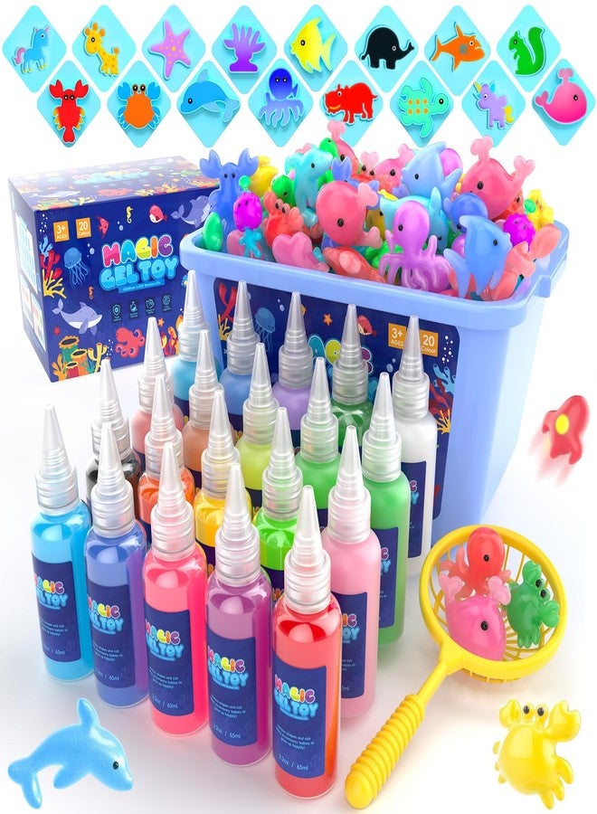 Flooyes Magic Gel Water Pets Elf Toy Kit, Aqua Water Gel Kit for Kids, Creative Squishy Maker Toy with 20 Magic and 16 Shape Molds Pets, Birthday Gifts Crafts DIY for Kids, Make Your Own Squishies - Image 1